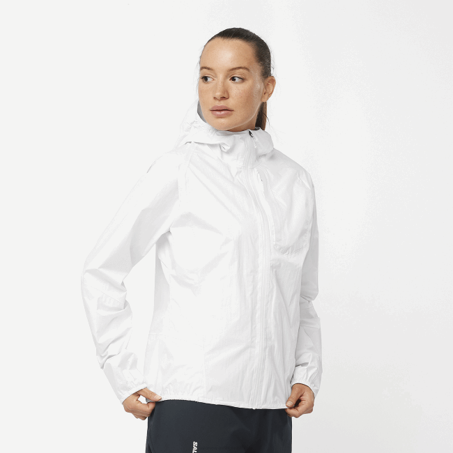 Salomon4608837 jaqueta shell feminina - bonatti impermeável branco