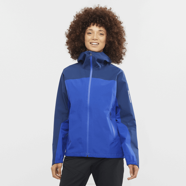 Salomon4608847 jaqueta shell feminina - contorno gore-tex 2,5l peônia azul náutico/marinho