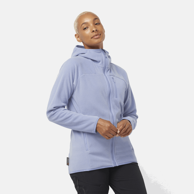 Salomon4608860 moletom com capuz de camada intermediária feminina - contorno polartec mansão inglesa
