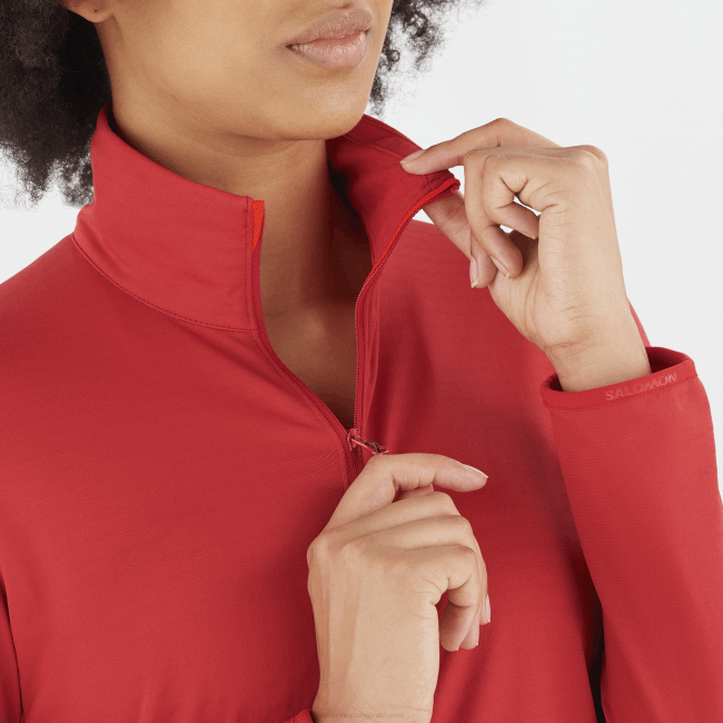 Salomon4608868 Jaqueta midlayer feminina com zíper completo - Essential Lightwarm samba