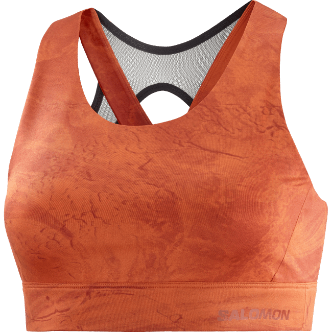 Salomon4608933 sutiã esportivo feminino - cross run ocre queimado/hena queimada/ao