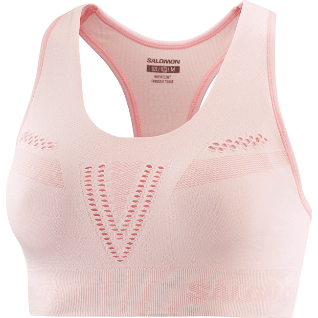 Salomon4608940 sutiã esportivo feminino - movimento essencial sem costura berço rosa/urze