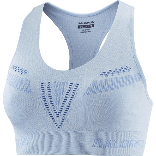 Salomon4608942 sutiã esportivo feminino - movimento essencial sem costura cambraia azul/urze