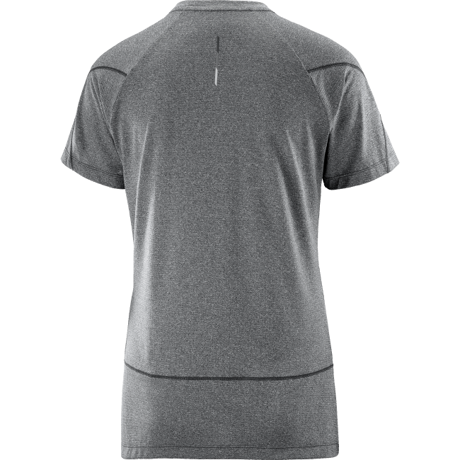Salomon4608879 t-shirt de manga curta para mulher - cross run preto profundo/urze