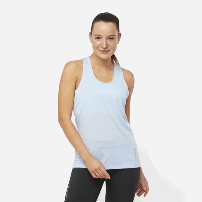 Salomon4608896 tanque feminino - cross run cambraia azul