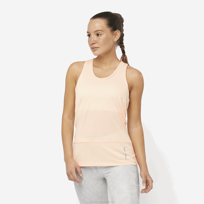 Salomon4608897 tanque feminino - cross run creme bronzeado