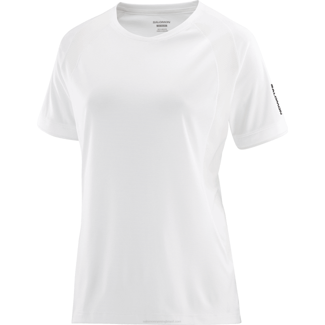 Salomon4608922 t-shirt feminina de manga curta - equipe branco