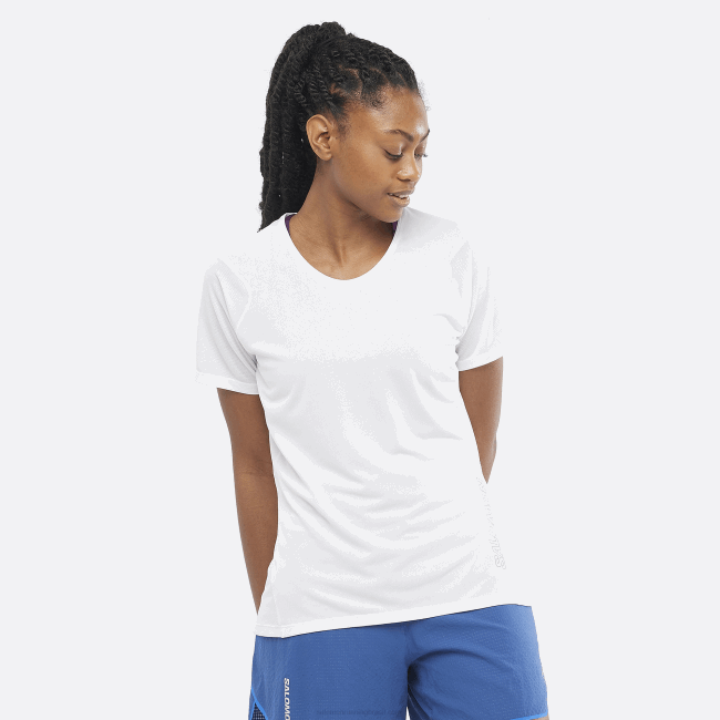 Salomon4608927 t-shirt de manga curta de mulher - sense aero branco