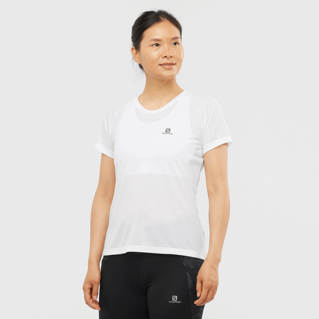 Salomon4608931 t-shirt de manga curta de mulher - cross rebel branco